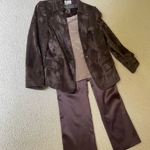 Vintage, brown blazer, brown pants